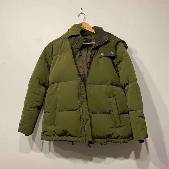 Madewell Green Quilted Down Puffer Coat - Picture 7 of 7